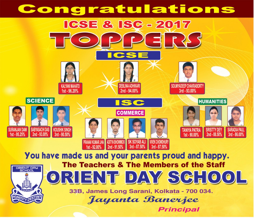 ICSE AND ISC 2017 TOPPERS