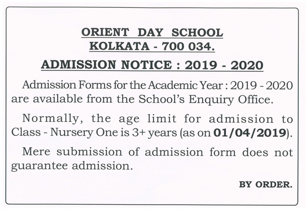 ADMISSION NOTICE 2019-2020